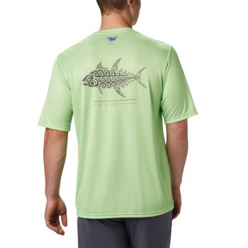 Pánské Tričko Columbia PFG Terminal Tackle Tribal Fish Short Sleeve Světle Zelene AVDBNH940